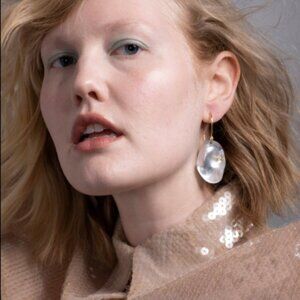 Alexis Bittar | Lucite Organic Disc Large Drop Earring - Silver